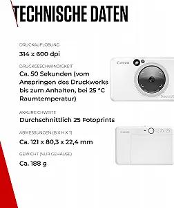 Фотокамера мгновенной печати и принтер Canon Zoemini S2 Pearl White + 10 листов Zink synthetic.ua - Фото 1