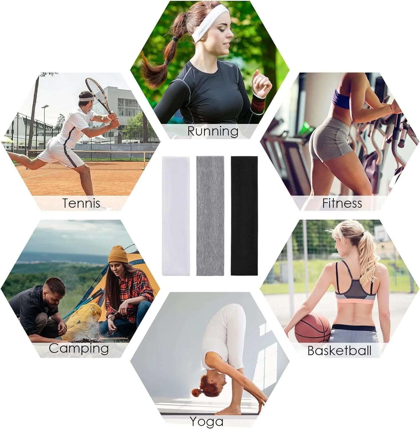 Пов'язка на голову 5 см Унісекс М'яка Еластична, фото №6