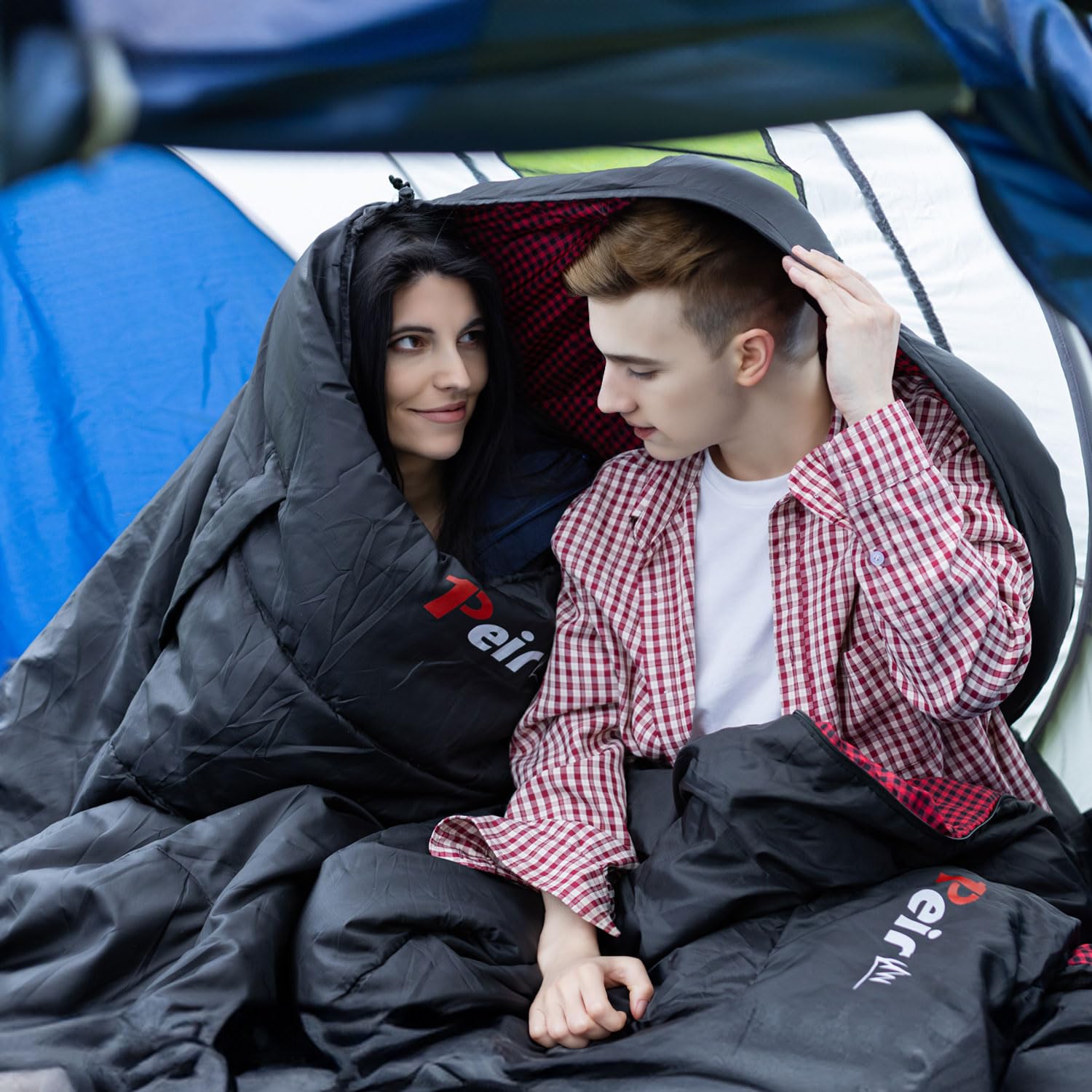 Спальный мешок Peirhw Extra Wide Rectangular 3 Season для взрослых с подушкой и сумкой для переноски, 300gsm Водонепроницаемый для кемпинга, для использования в помещении и на улице, фото №6 Спальный мешок Peirhw Extra Wide Rectangular 3 Season для взрослых с подушкой и сумкой для переноски, 300gsm Водонепроницаемый для кемпинга, для использования в помещении и на улице, фото №6