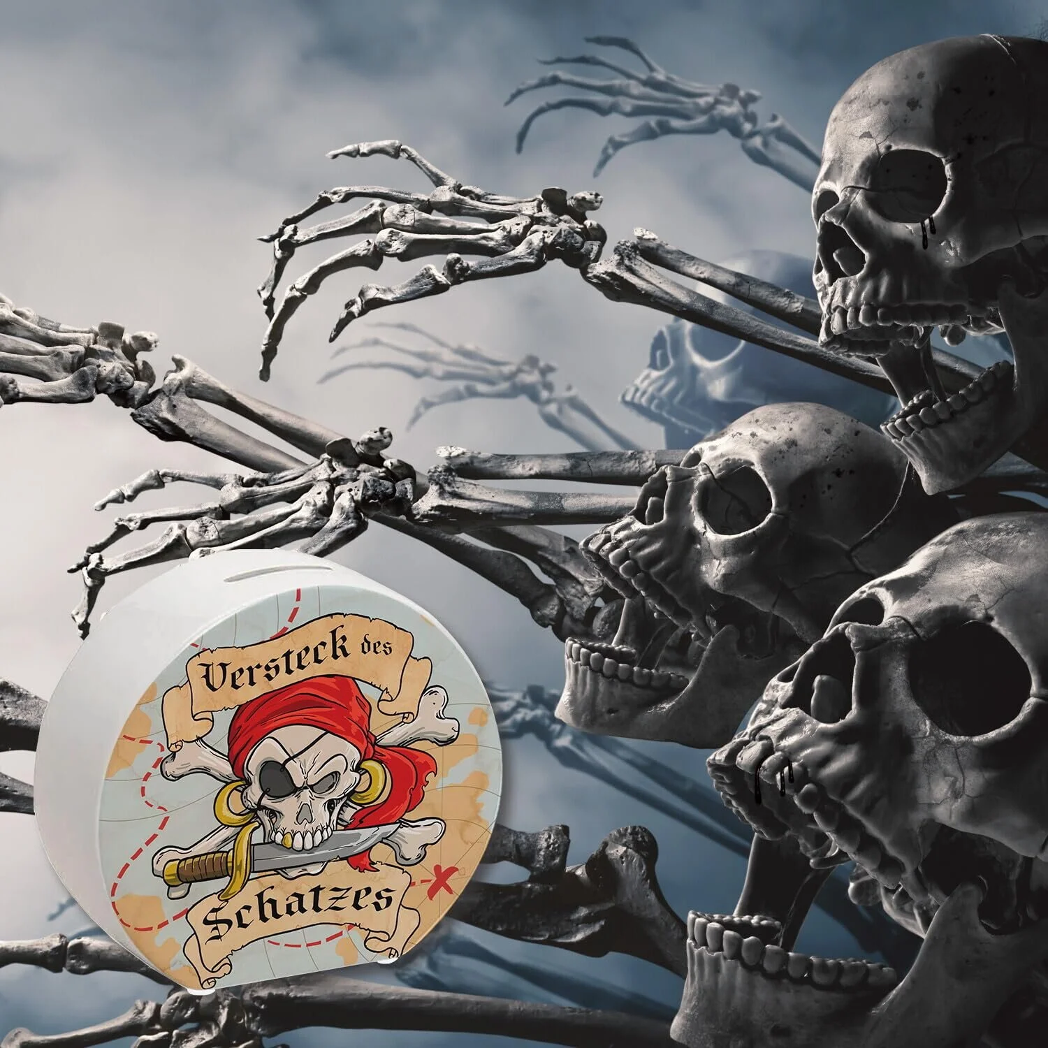 Скарбничка Карта скарбів та череп керамічна, фото №6