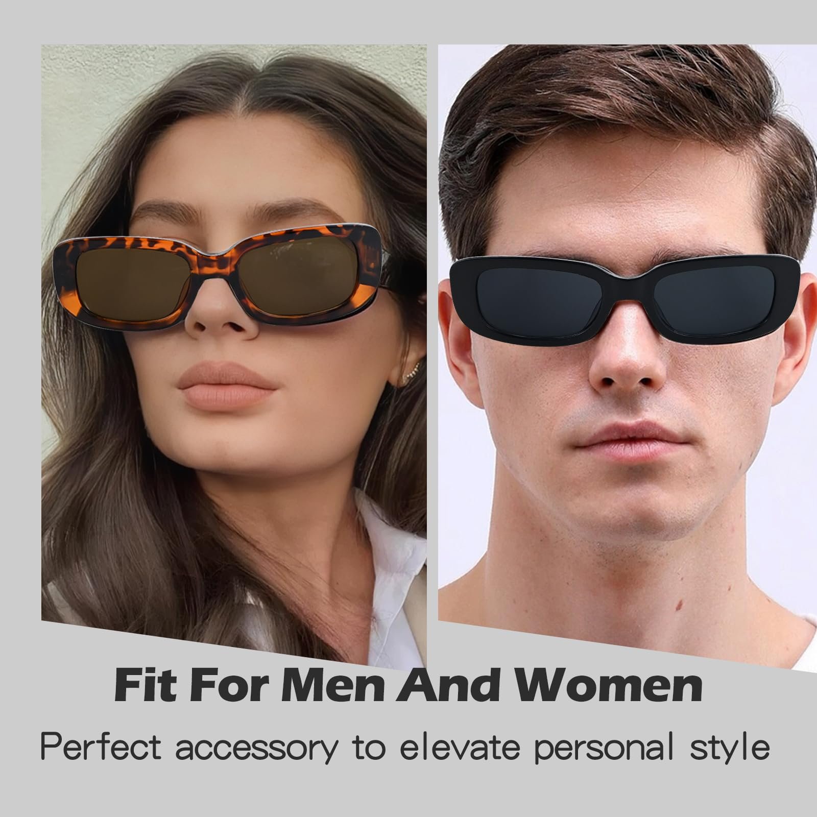 Сонцезахисні окуляри VINEST Вінтажні Прямокутні Бежевий, набір 4 шт, фото №6