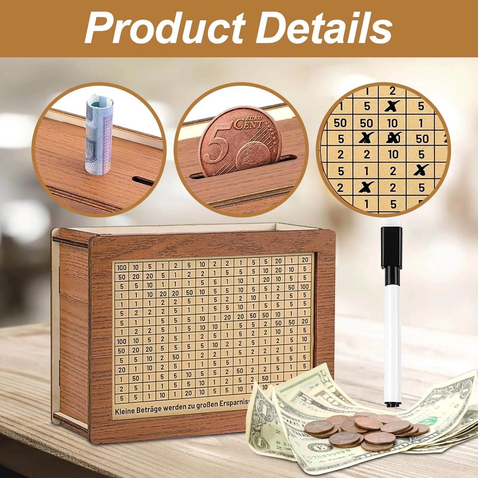 Дерев'яна скарбничка з наліпками-маркерами, фото №5