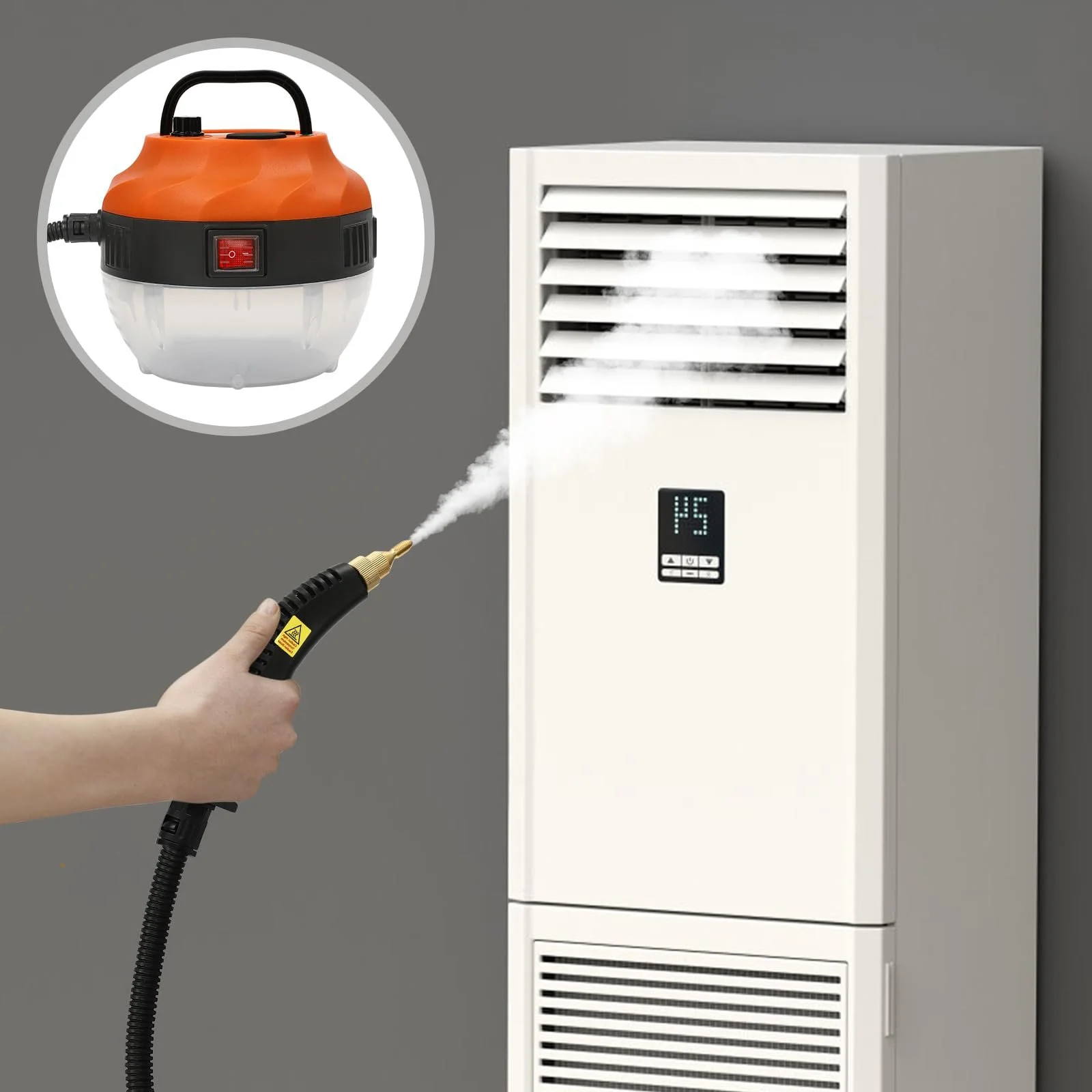 Пароочисник портативний 5.5 бар 1.35 л 1600 Вт Помаранчевий, фото №9