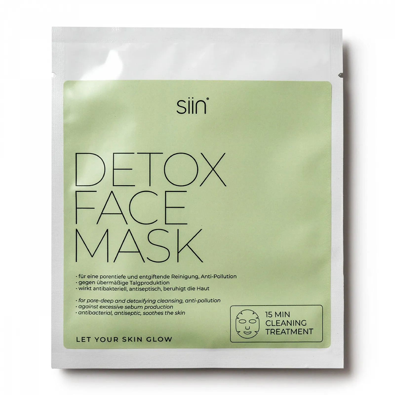 Тканинна Маска для Обличчя siin Detox, Набір 5 шт, для Глибокого Очищення Пор, фото №3