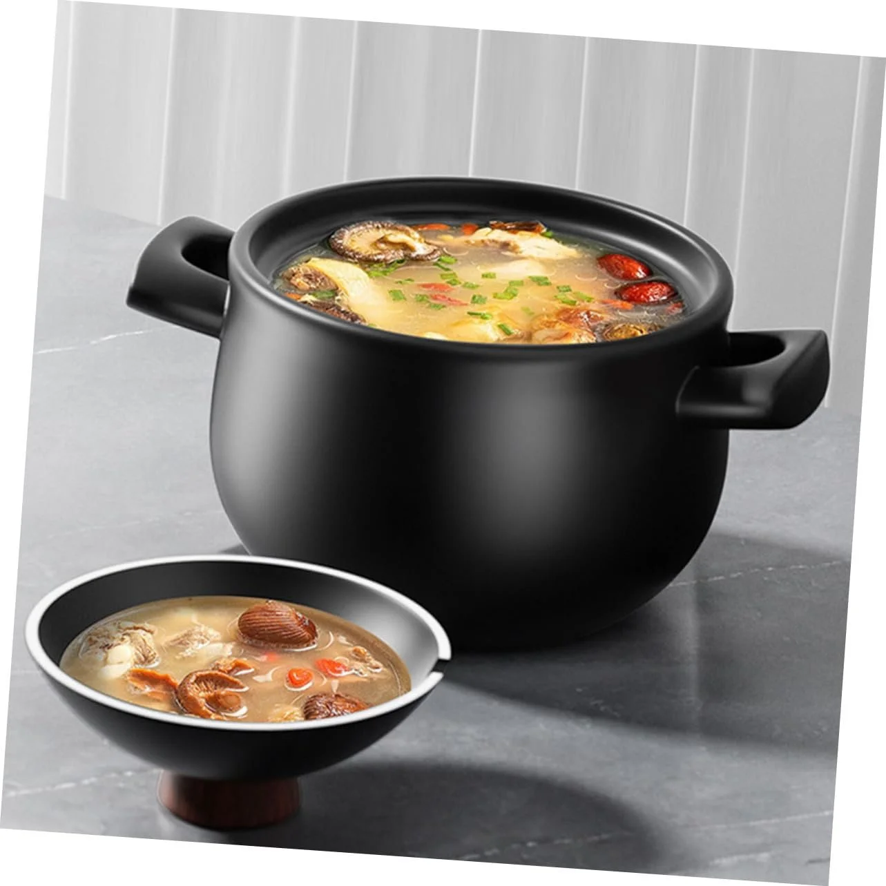 Каструля для тушкування LIFKOME керамічна термостійка з кришкою для газової плити, фото №6 Каструля для тушкування LIFKOME керамічна термостійка з кришкою для газової плити, фото №6