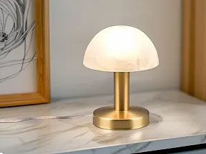 Настільна лампа meineWunschleuchte Touch 21 см Матова латунь/Біла synthetic.ua - Фото 1