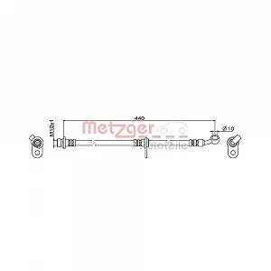 Гальмівний шланг METZGER 4111846 для HONDA, передній правий - Фото 1