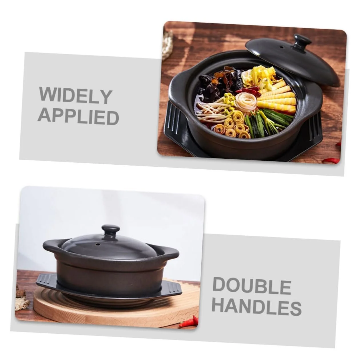 Кастрюля-кесероль VALICLUD керамическая с крышкой термостойкая для супов и тушения, фото №8