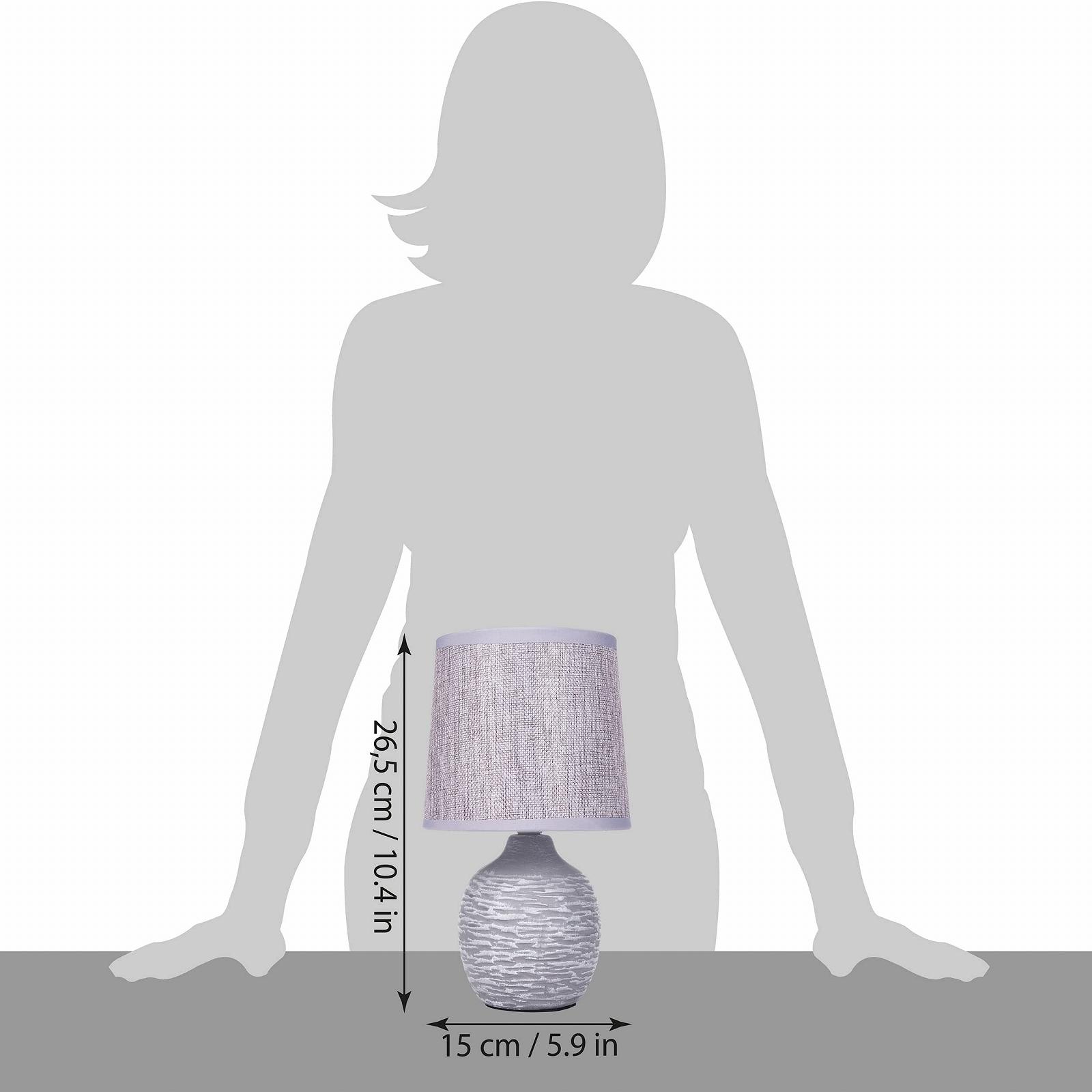 Набір з 2 настільних ламп BRUBAKER 27 см з керамічною основою та лляними абажурами Grey, фото №9