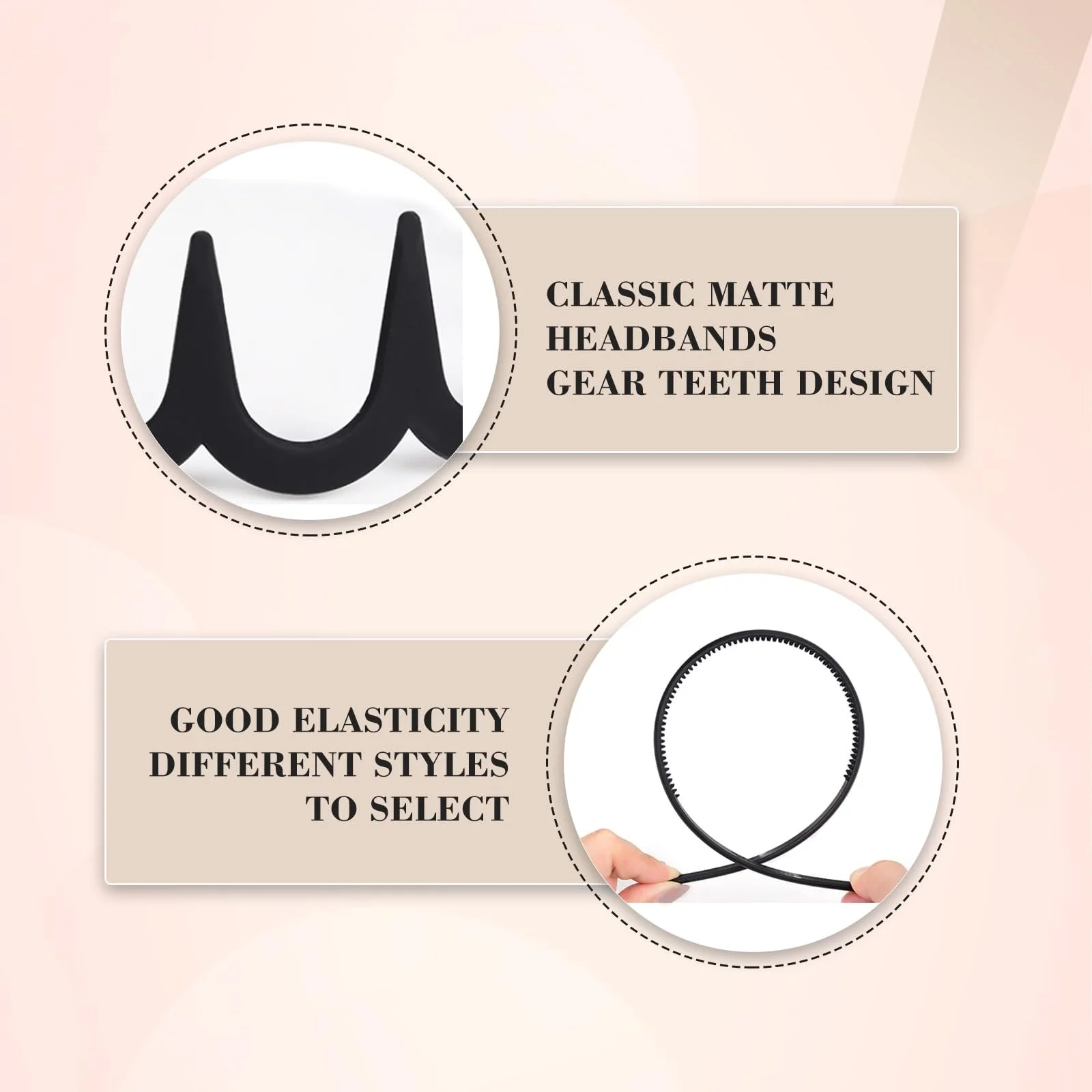 Набір пластикових обручів для волосся 6 шт., фото №4