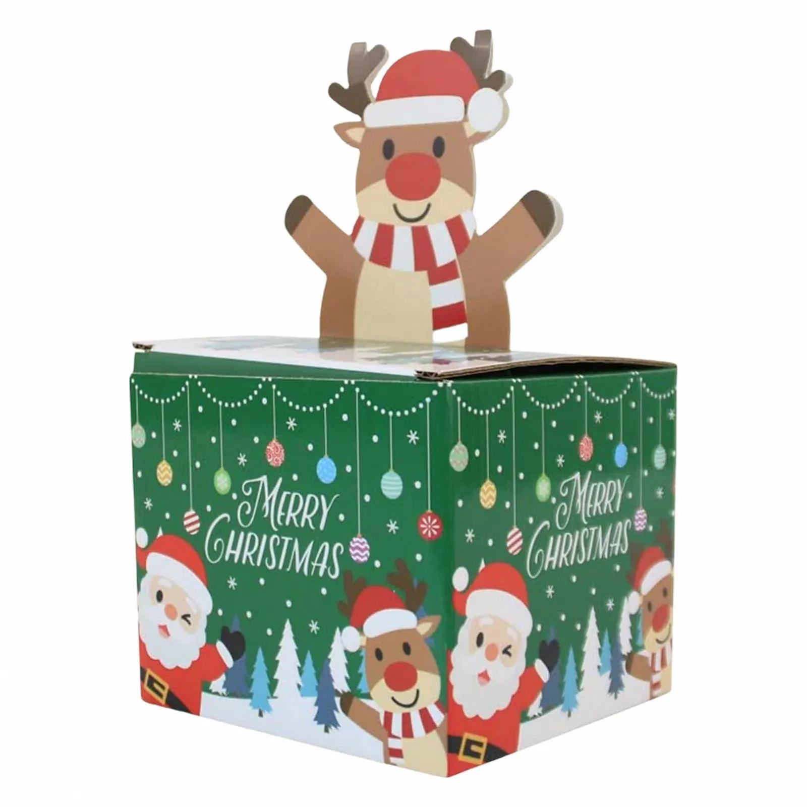 Різдвяна скарбничка-діспенсер Christmas Money Pull Box з 30 прозорими пакетами, фото №6