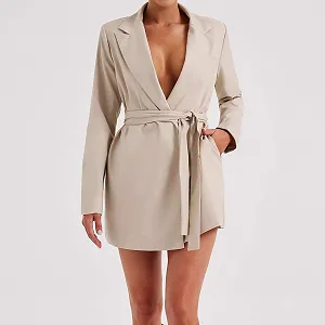 Тренч Yoisdtxc Жіночий Повсякденний однотонний Довгий рукав synthetic.ua - Фото 1