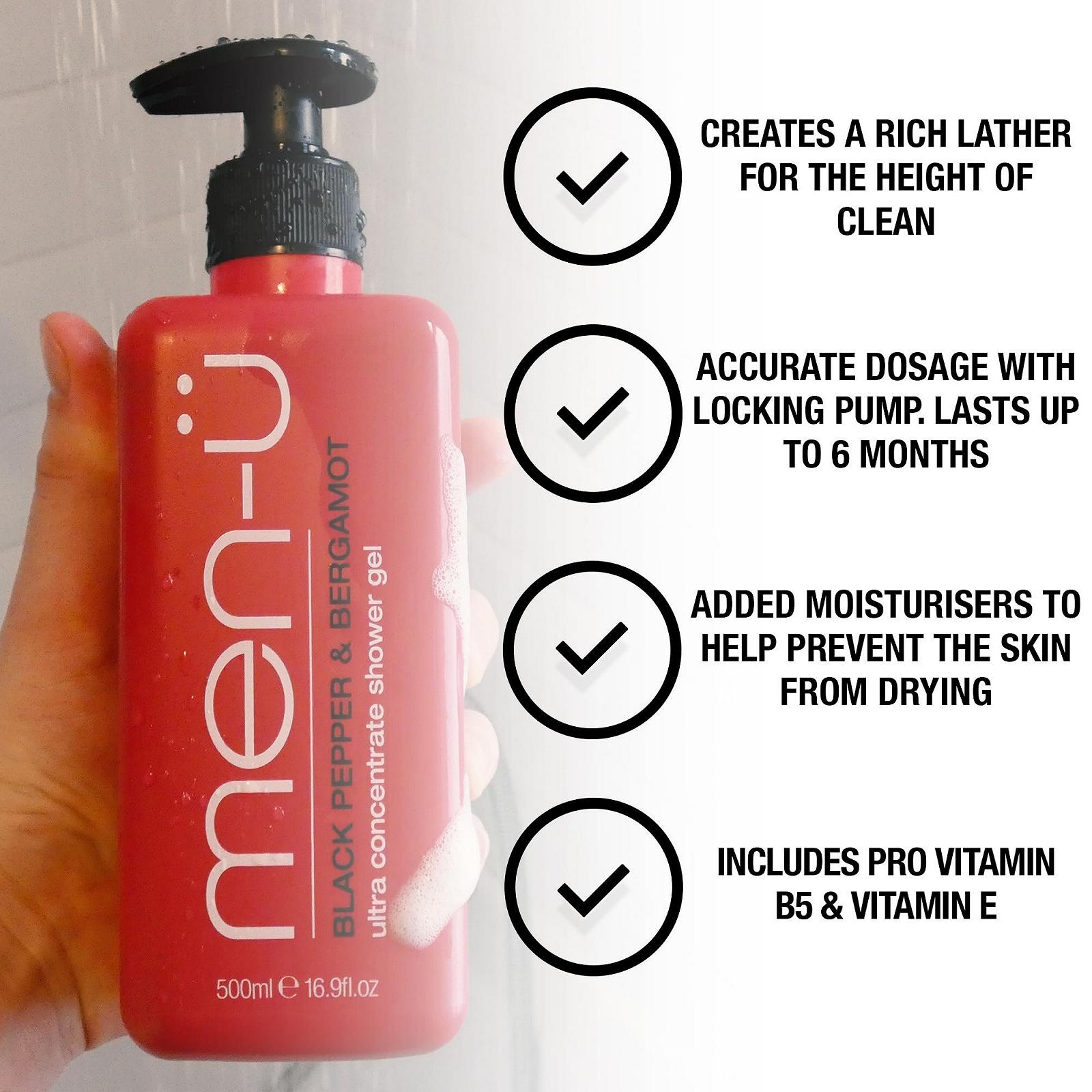 Гель для душу men-ü Black Pepper & Bergamot 500 мл, фото №3