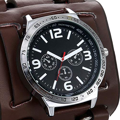 Часы Avaner Мужские Аналоговые Кварцевые Кожаный ремешок Широкий Спортивные Водонепроницаемые С тахометром, фото №2