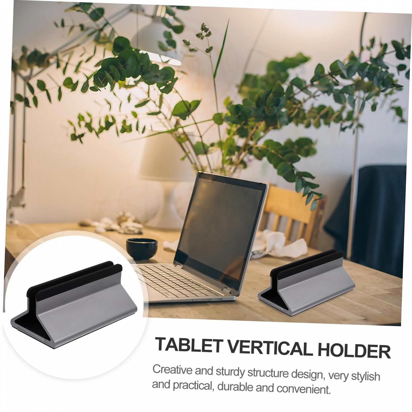 Підставка для ноутбука алюмінієва, регульована вертикальна, портативна для організації робочого столу та ефективного використання простору, фото №9