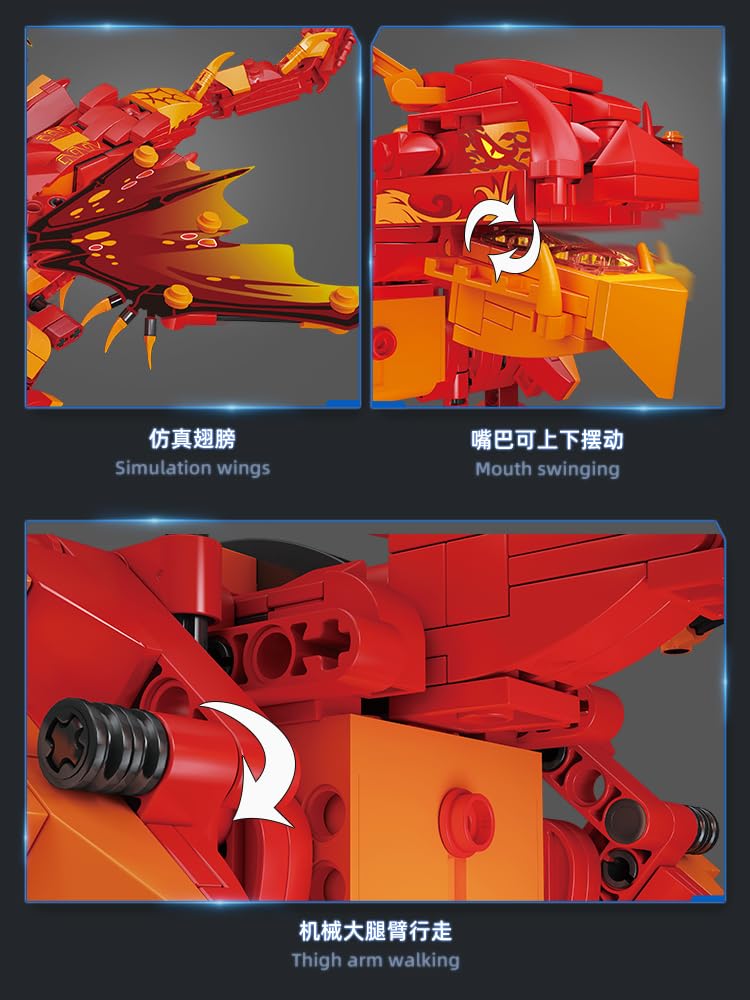 Набір Mould King 13148 Red Fire Dragon з дистанційним управлінням, фото №1