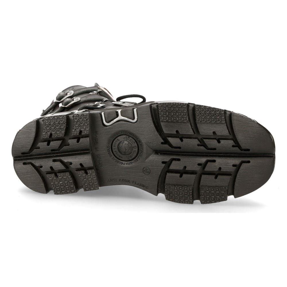 Ботинки Biker Goth 591 S1 Черные с красным узором пламени, фото №6