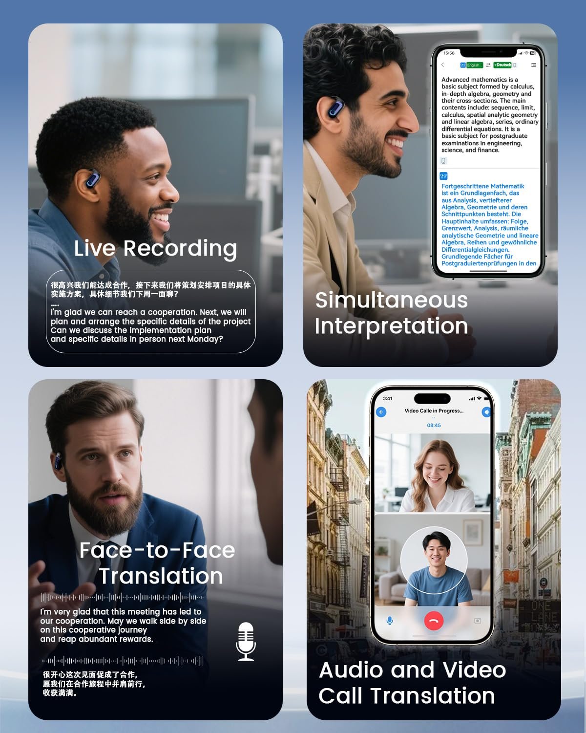 Навушники-перекладачі ANSTEN Ki, Bluetooth 5.4, 168 мов, фото №5