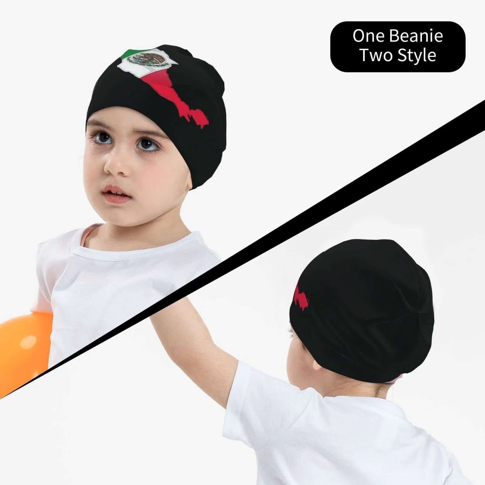 Шапка LOUJIN Mexico Flag Map Slouchy для хлопчиків, тепла в'язана, один розмір, фото №7