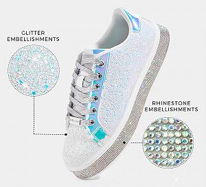 Жіночі Кросівки на платформі LUCKY STEP Glitter Блискучі Ошатні для весілля synthetic.ua - Фото 1