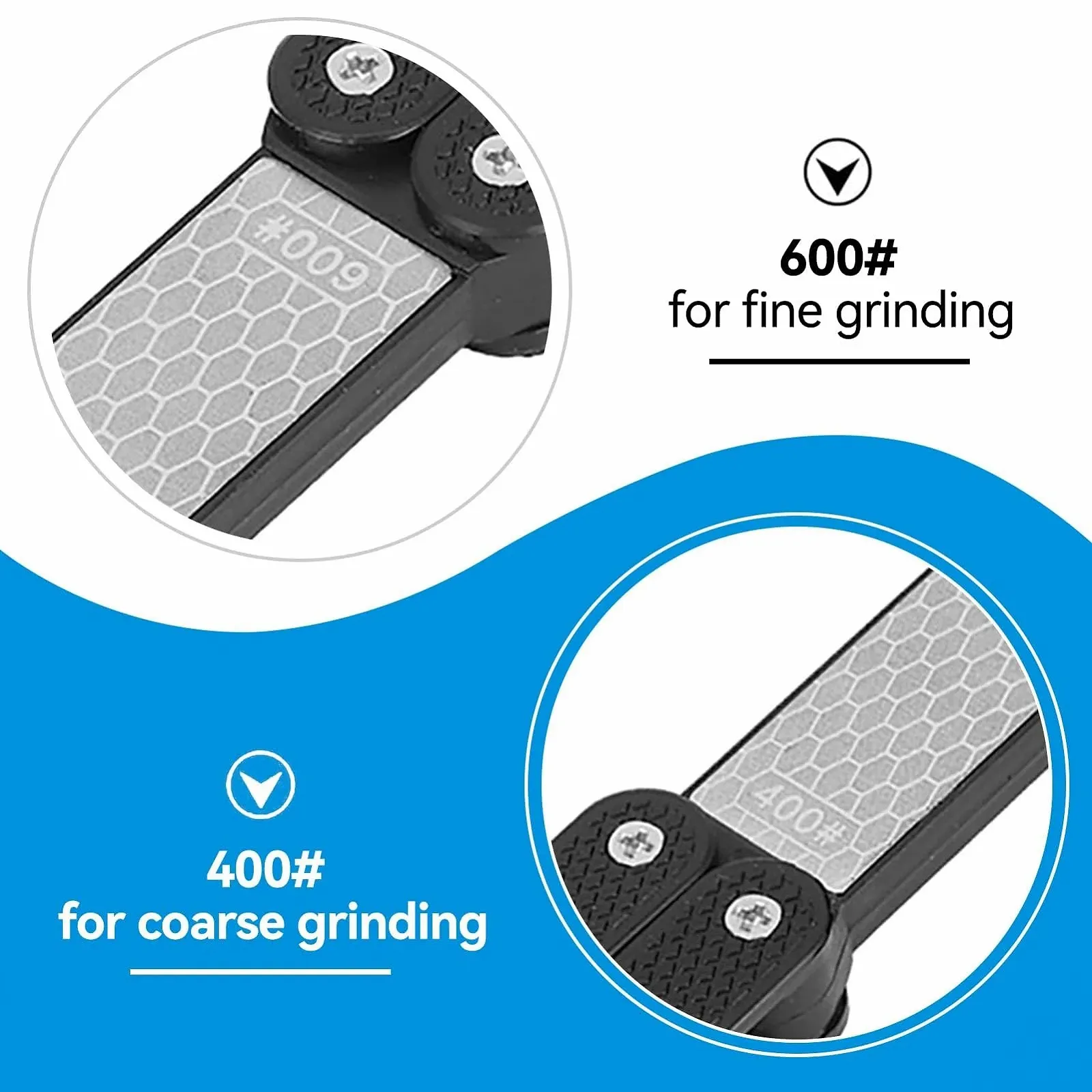 Точилка для ножів алмазна двостороння 400/600 складана кишенькова Black, фото №7