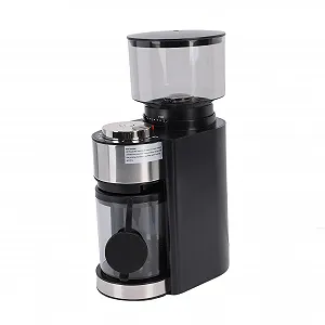 Электрическая кофемолка Fockety с жерновами, регулируемая коническая мельница для кофейных зерен, легко очищаемая мельница с лезвиями из нержавеющей стали и контейнером для зерен на 250 г, штепсель ЕС - Фото 1