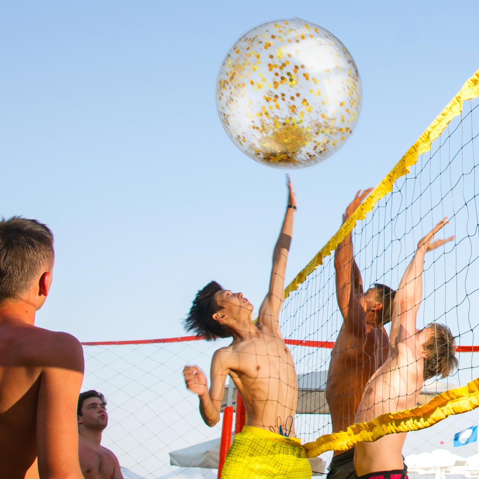 Надувний м'яч 2 шт Glitter Водяний м'яч 40 см Золотий + Синій, фото №5