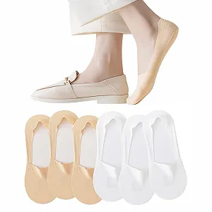 Балетки Носки CATOR Женские, 6 пар, Нейлоновые чулки, Женские, Только носки, Невидимые носки для кроссовок, Женские носки до щиколотки с нескользящим силиконом, Без следа, Дышащие полуноски - Фото 1