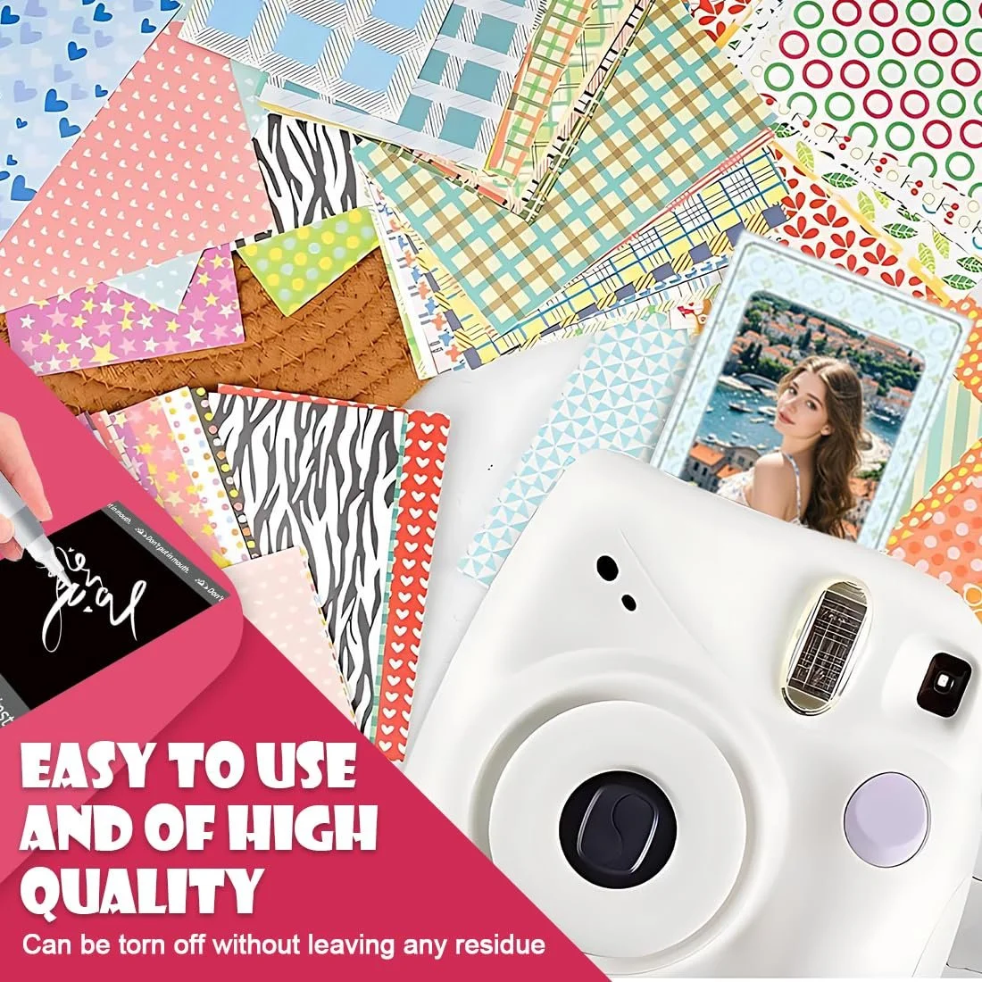 Набір наклейок та рамок для фото Fujifilm Instax Mini 11 9 8 140 шт з акриловим маркером, фото №4