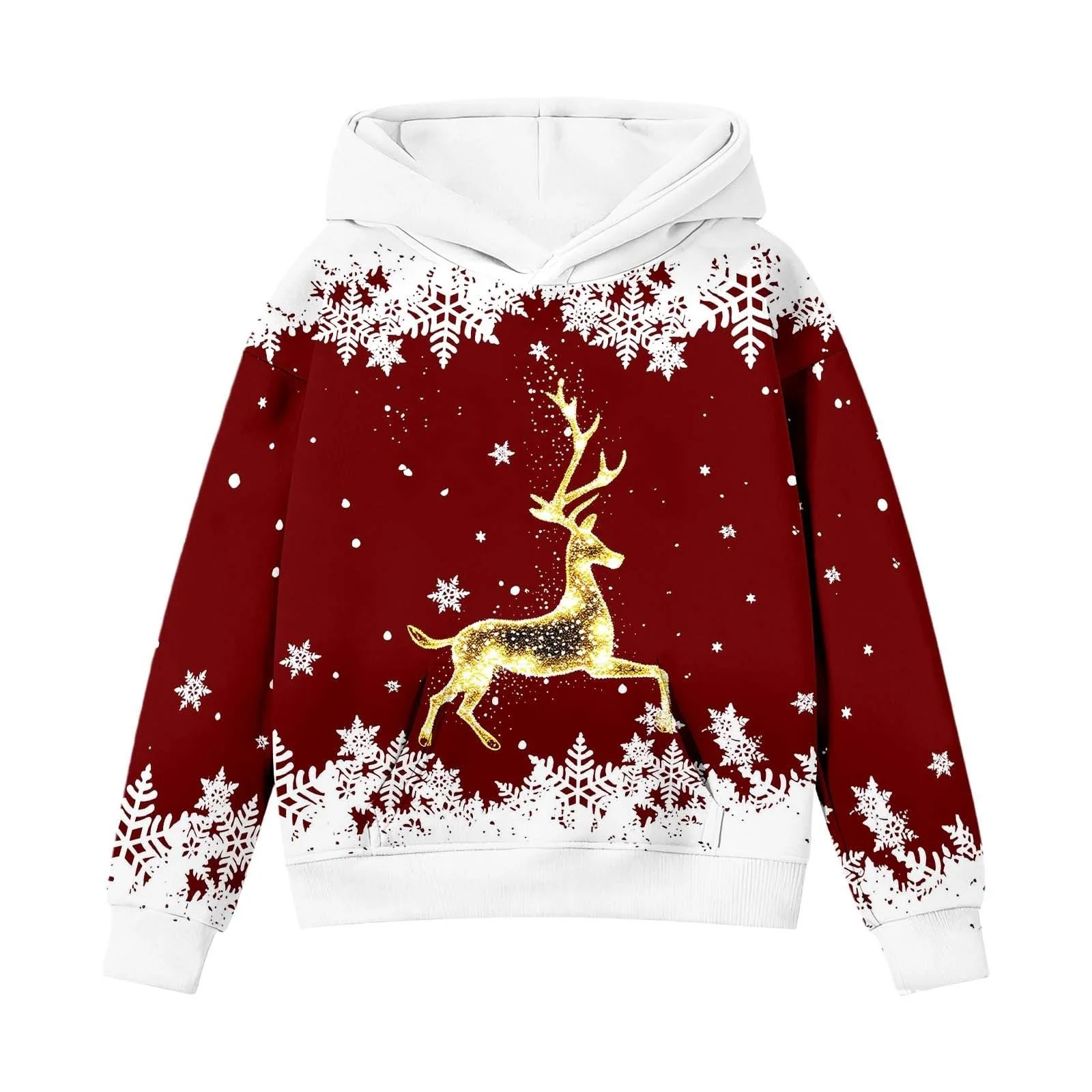 Детский рождественский джемпер Толстовки для девочек Зеленый, фото №2