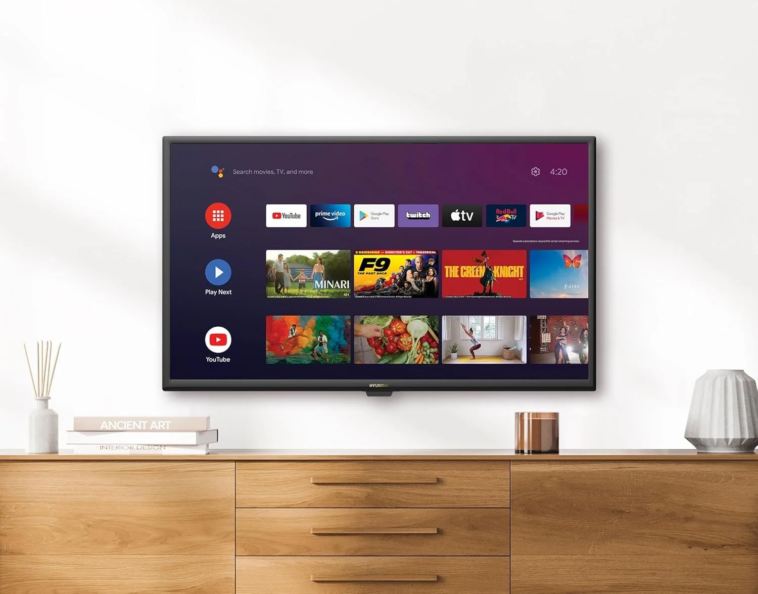 Телевізор 32" HYUNDAI HY-TVSAND32-001 / HD / 60 Гц / LCD / Smart TV / Wi-Fi / Bluetooth / T2, фото №6 Телевізор 32" HYUNDAI HY-TVSAND32-001 / HD / 60 Гц / LCD / Smart TV / Wi-Fi / Bluetooth / T2, фото №6