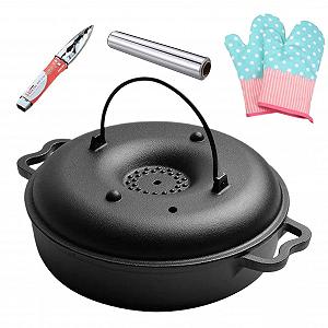 Форма для запекания чугунная с крышкой для батата и кукурузы с щипцами и перчатками - Фото 1