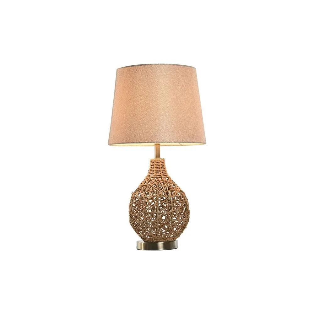 Настільна лампа Home ESPRIT 50 Вт 220 В 33x33x60 см Brown Beige Gold Natural, фото №2