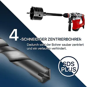 Набор сверл 30 мм (зубцы XXL) с удлинителем SDS plus 110 мм и направляющее сверло 8 x 110 мм, сверло для стеновых отверстий в кирпичной кладке и бетоне synthetic.ua - Фото 1