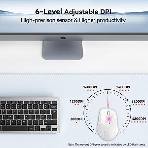Мышь TECKNET Беспроводная 4800 DPI Оптическая для бизнеса с 6 регулируемыми DPI и нано-приемником для ПК, ноутбука, Windows, MacBook, Linux, офиса и дома synthetic.ua - Фото 1