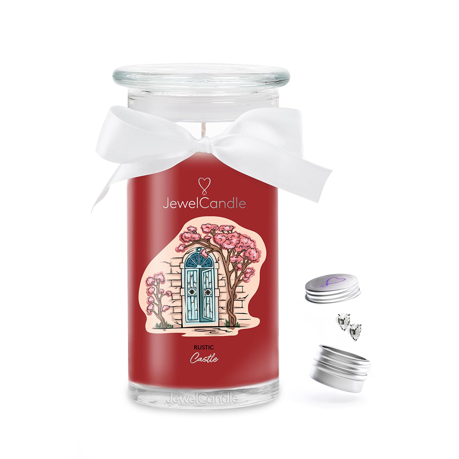 Свічка JuwelKerze Rustic Castle Earrings Срібло - Велика Свічка з Прикрасами, фото №1 Свічка JuwelKerze Rustic Castle Earrings Срібло - Велика Свічка з Прикрасами, фото №1