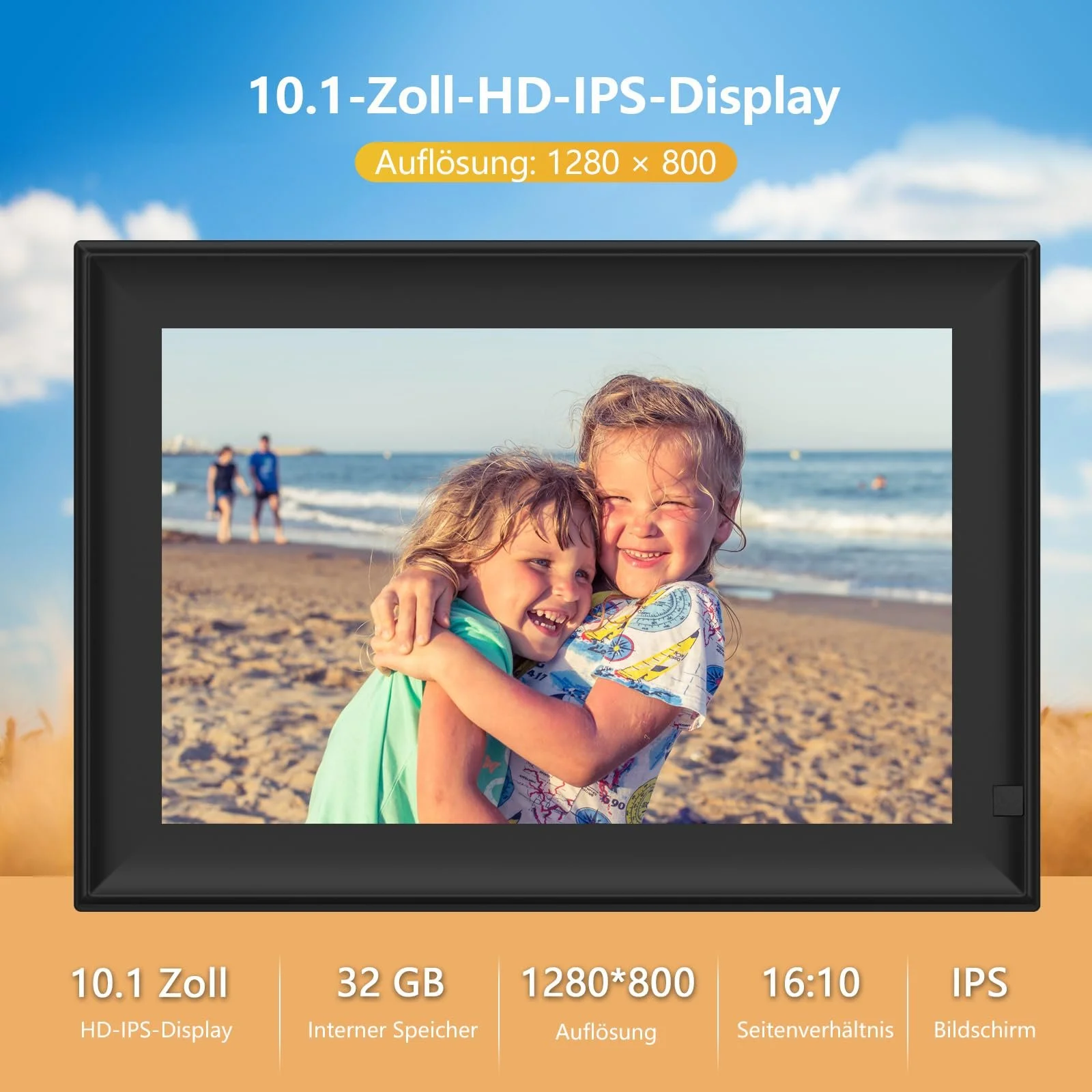 Цифровая фоторамка Frameo WiFi 10.1 дюйма 1280 x 800 Touchscreen Auto Rotation 32 ГБ, фото №4 Цифровая фоторамка Frameo WiFi 10.1 дюйма 1280 x 800 Touchscreen Auto Rotation 32 ГБ, фото №4
