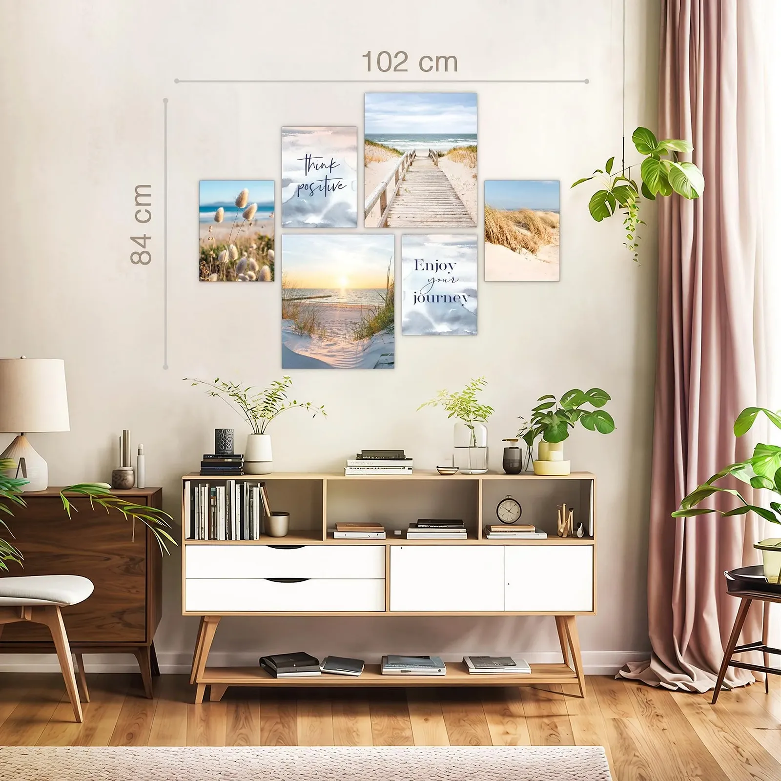 Набір картин Novart Beach Sea Boho N034763b Blue Beige, фото №3