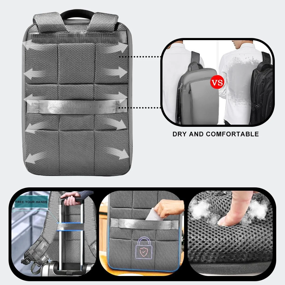 Рюкзак для ноутбука ZINZ Slim and Expandable 15 / 15.6 / 16 дюймів Anti-Theft Business Travel LG02Y01, фото №3 Рюкзак для ноутбука ZINZ Slim and Expandable 15 / 15.6 / 16 дюймів Anti-Theft Business Travel LG02Y01, фото №3