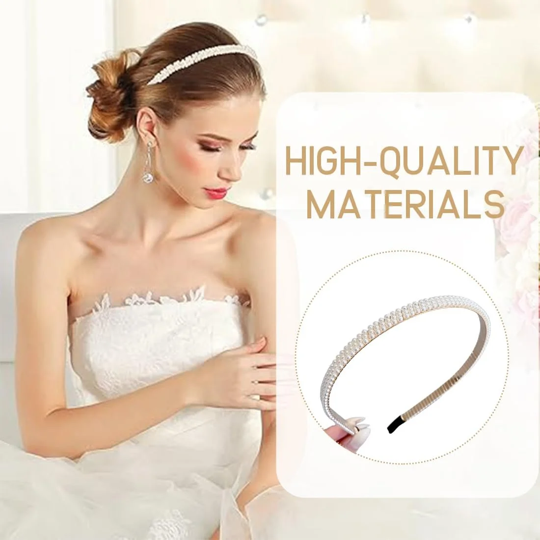 Набір з 4 Жіночих Перлинних обручів на Голову, фото №4