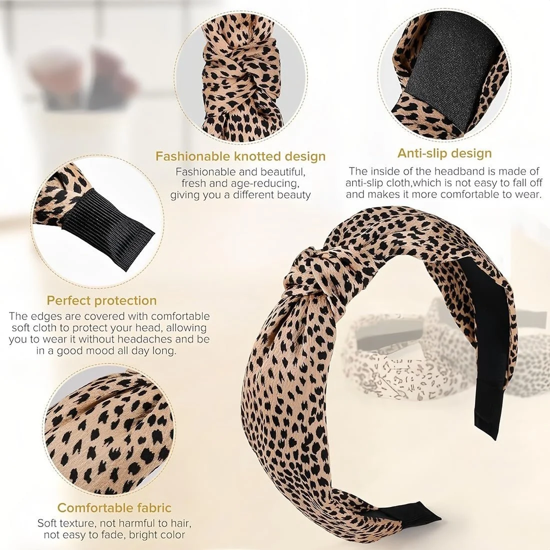 Обруч на голову Вузол Леопардовий принт, фото №4