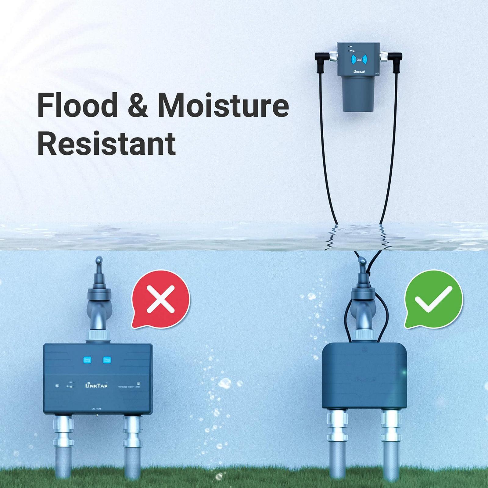 Контроллер, таймер полива LinkTap T1 2-Zone IP66 Integrated Flow Meter Weather Adjustment, фото №4