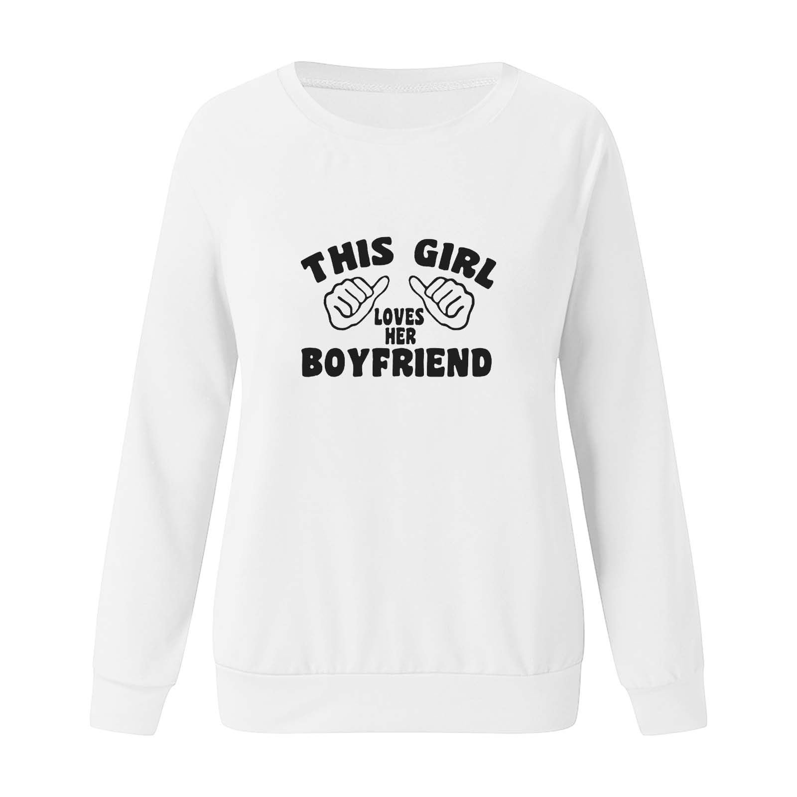 Женский свитер Generisch Валентина, принт с обещанием, блузка, круглый вырез, длинный рукав, фото №4