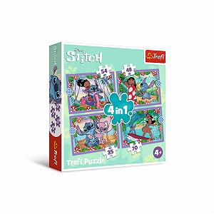 Пазл Trefl Lilo & Stitch Crazy Day 4-в-1 35-70 элементов - Фото 1