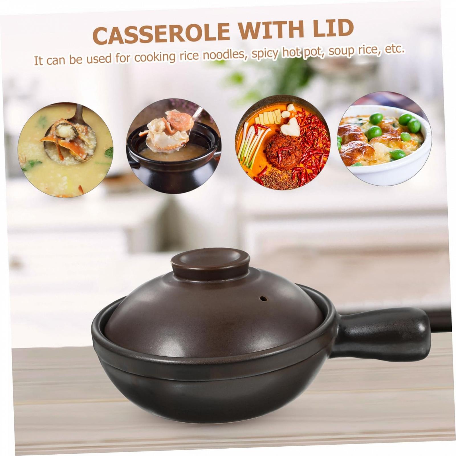 Кастрюля с крышкой керамическая для индукционных плит многофункциональная, фото №2