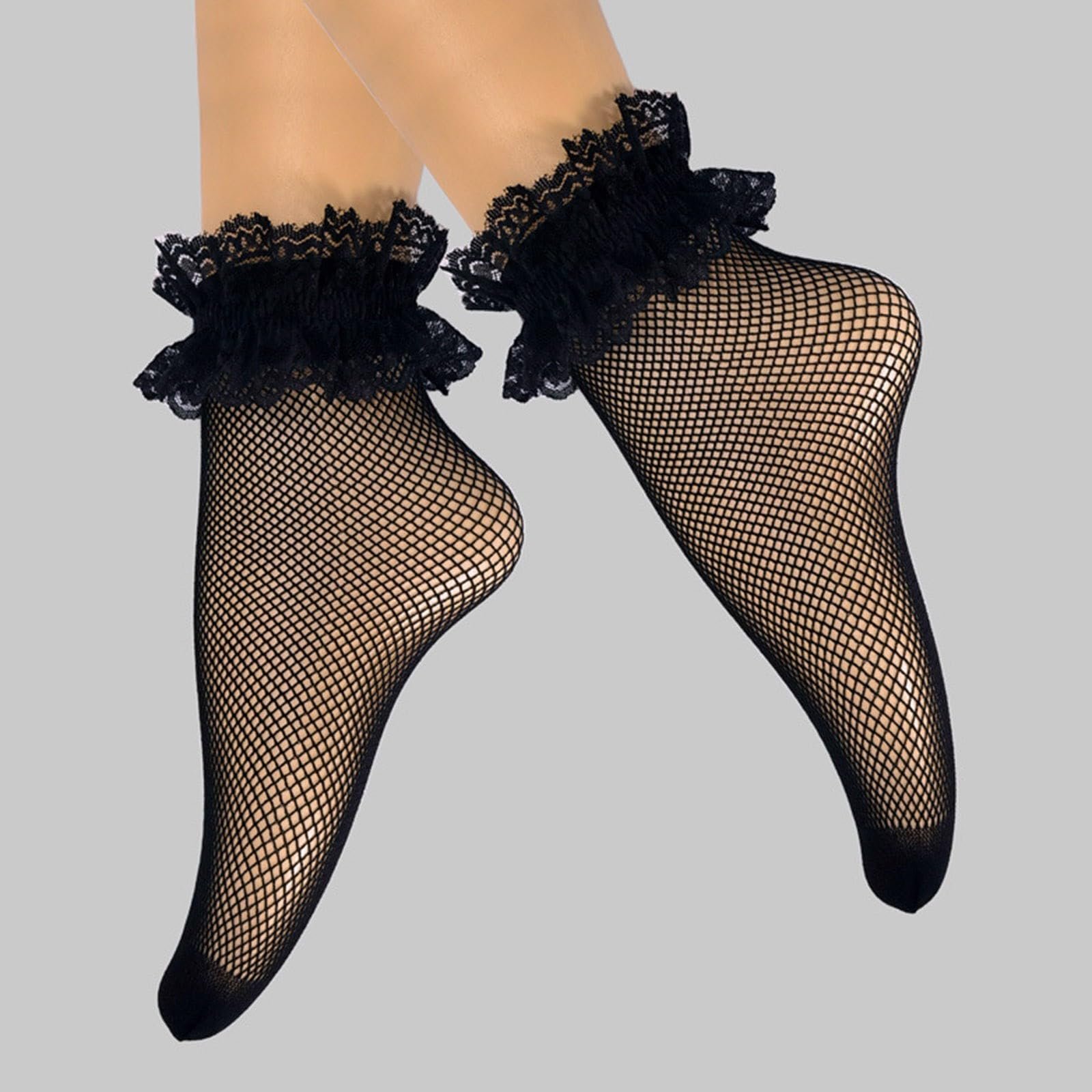 Сетчатые носки Женские носки Сетчатые носки Сексуальные кружевные сетчатые носки Тонкие модные женские носки с рюшами Кружевные чулки Кружевные носки Прозрачные костюмные носки Носки для отдыха Сетчатые носки Прозрачные, фото №2