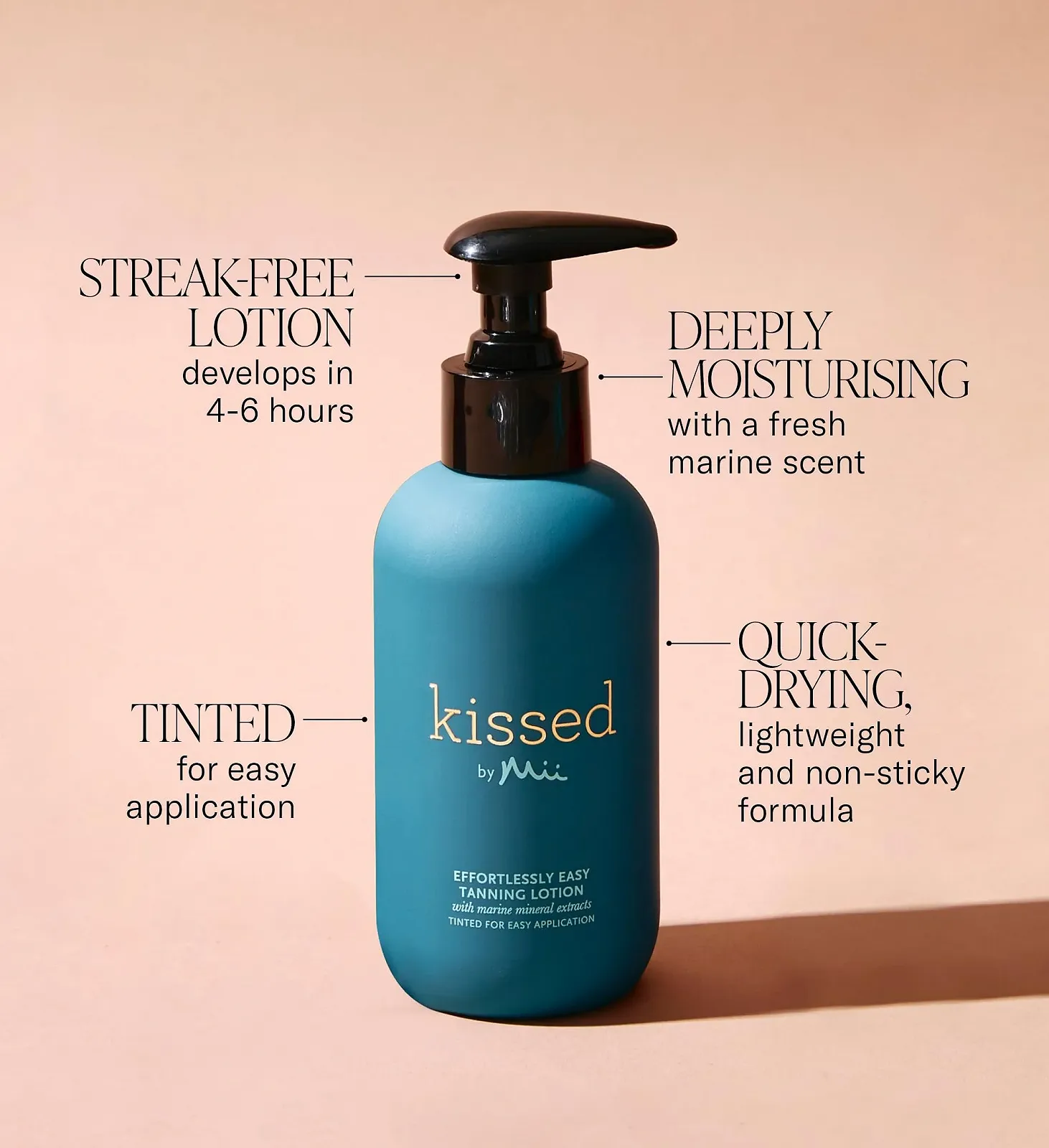 Лосьйон для автозасмаги Mii Cosmetics Kissed Effortlessly Easy Tanning Dark 200 мл, фото №2 Лосьйон для автозасмаги Mii Cosmetics Kissed Effortlessly Easy Tanning Dark 200 мл, фото №2