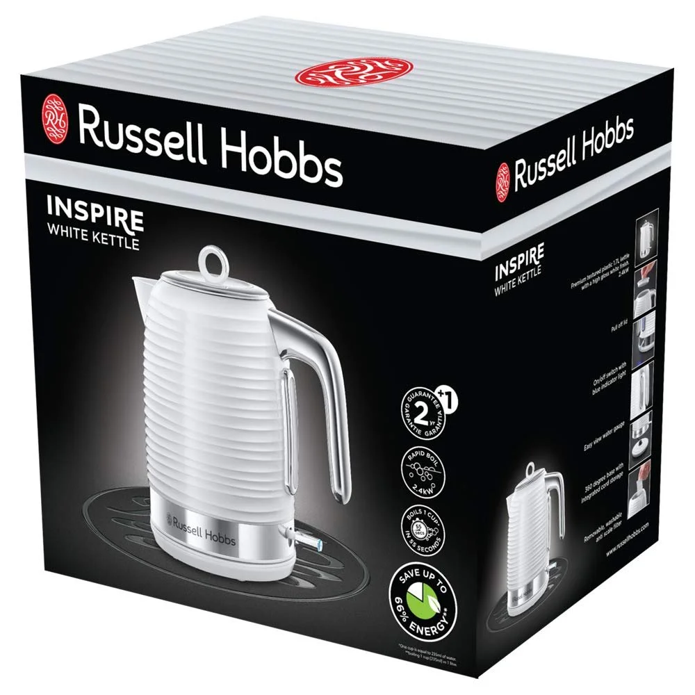 Чайник Russell Hobbs Inspire 24360-70, білий, 1.7 л, 2400 Вт, фото №2