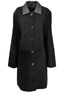 Кожаное пальто Hollert Kiana Lambskin Merino Reversible Женское Черный - Фото 1