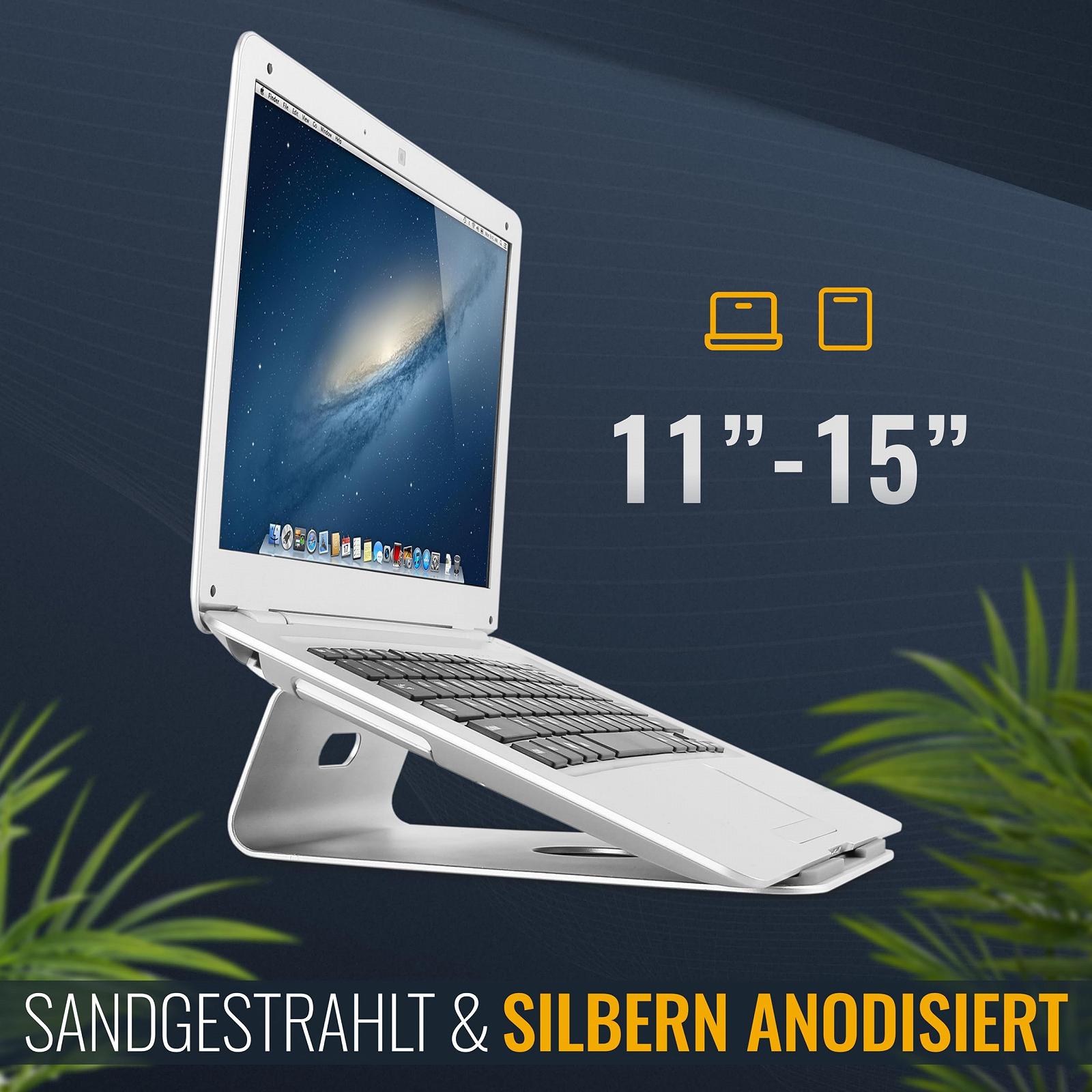 Подставка для ноутбука RICOO для MacBook MTS-01Aliminium 11-15 дюймов Охлаждение Серебристый, фото №4